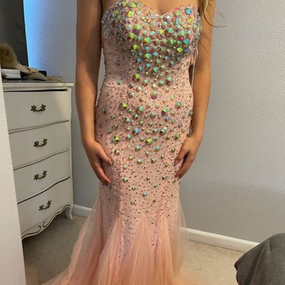 Jovani Gown style 88088 Blush Pink sz 4 - Picture 3 of 7